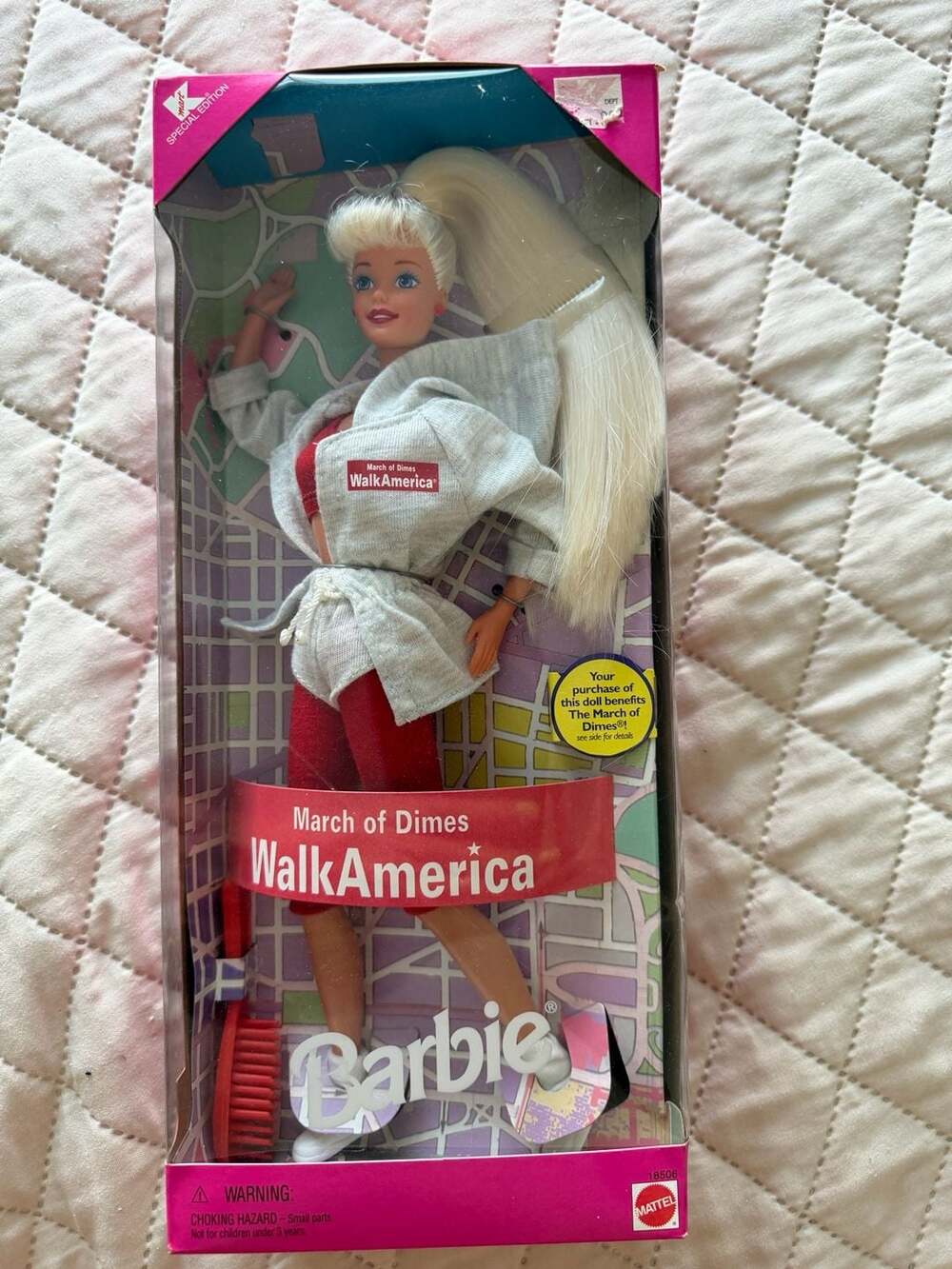 March of Dimes Walk America Barbie Doll #18506 Mattel 1997 Kmart Special Edition